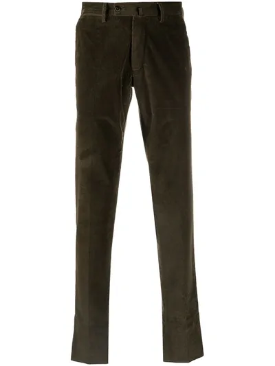 Pt01 Corduroy Straight-leg Trousers In Green