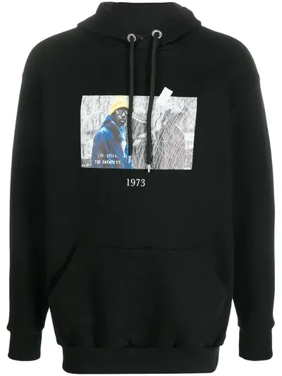 Throwback Nas Graphic-print Cotton Hoodie In Black