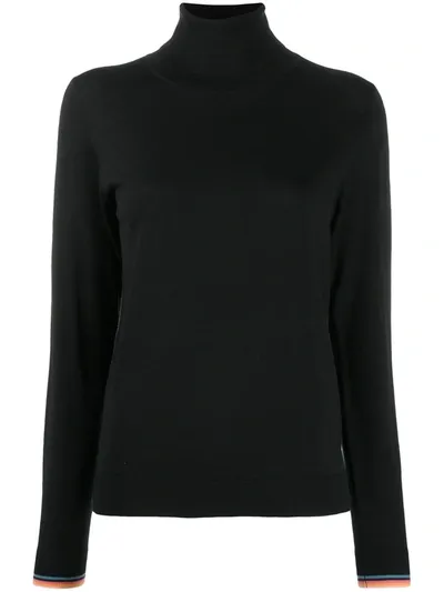 Paul Smith Swirl Detail Turtleneck In Black