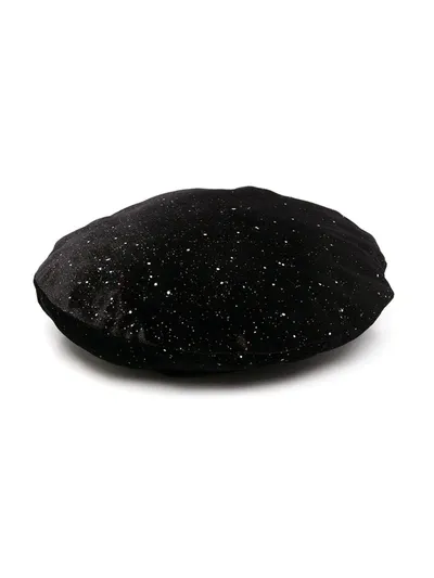 Sonia Rykiel Enfant Kids' Speckled Velvet Beret In Black