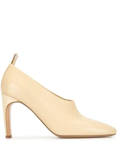 Jil Sander Cream Leather Pumps In Neutrals