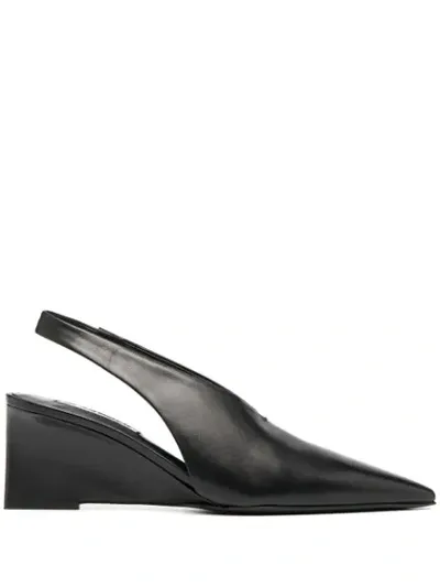 Jil Sander Pointed-toe Sling-back Pumps In Black