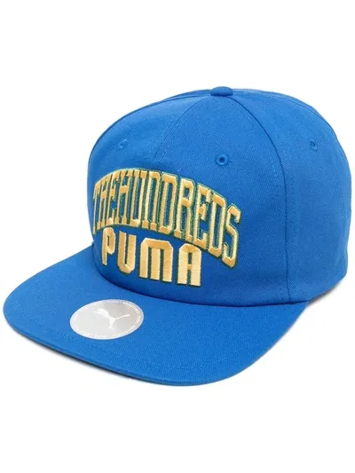 Puma Logo Embroidered Snapback Cap In Blue