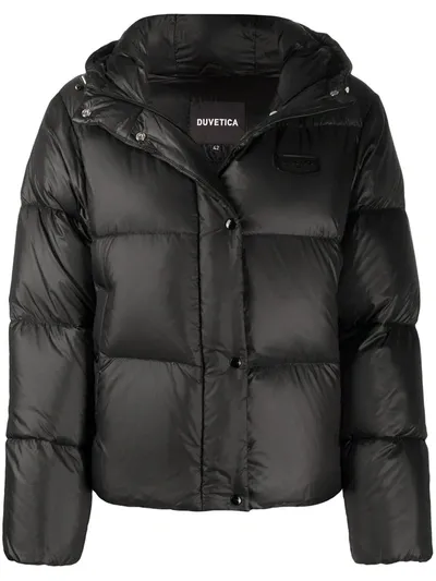 Duvetica Hooded Down Jacket In Black