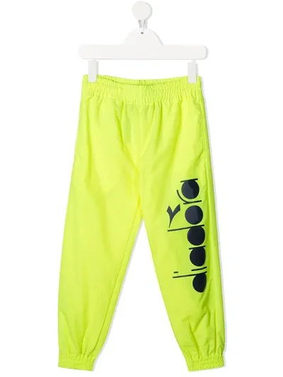 Diadora Junior Kids' Neon Tracksuit Bottoms In Yellow