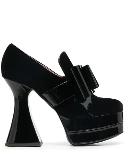 Moschino Bow Detail Platform Pumps In Black