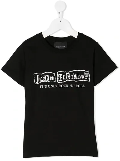 John Richmond Junior Teen Rock 'n' Rock Short Sleeved T-shirt In Black