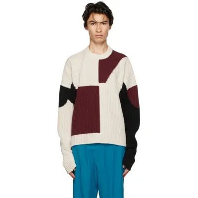 Gmbh Mies Colour-block Knit Jumper In Off-white/r