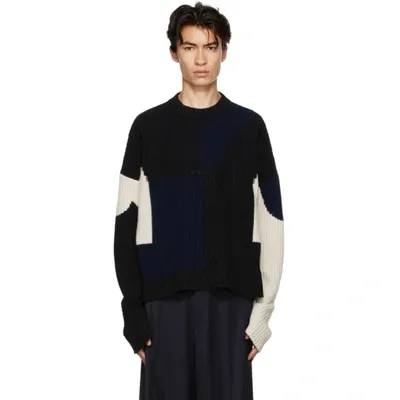 Gmbh Mies Colour-block Knit Jumper In Black/blue/