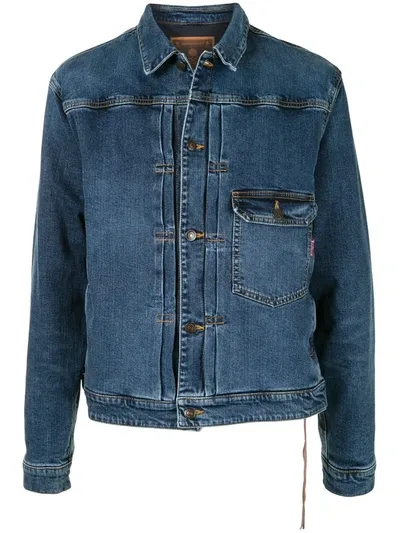 Mastermind Japan Fitted Denim Jacket In Blue