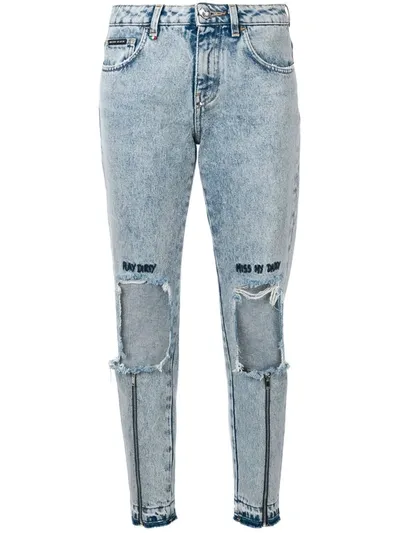 Philipp Plein Play Dirty Miss My Daddy Jeans In Blue