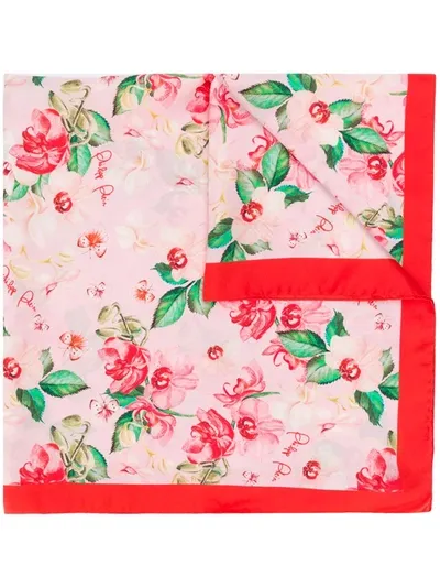 Philipp Plein Floral Scarf In Red