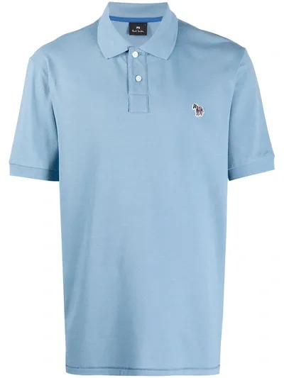 Ps By Paul Smith Zebra Polo Shirt In Blue