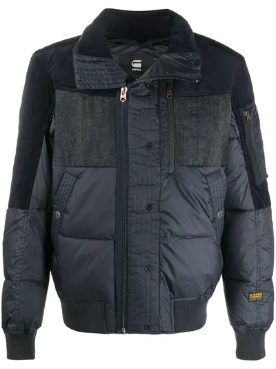 G-star Raw Denim Mix Puffer Jacket In Blue