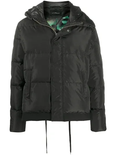 John Richmond Buckle Hood Padded Jacket In Neutrals