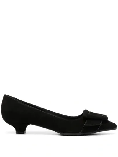 Roberto Festa Mantova Buckled Suede Pumps In Black