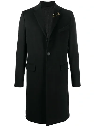 Givenchy G-pin Single-breasted Wool Coat In Black