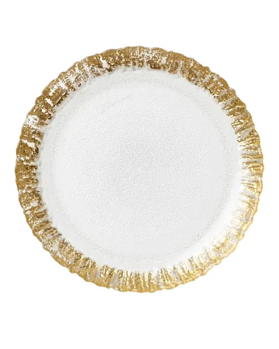 Vietri Rufolo Glass Salad Plate, Gold