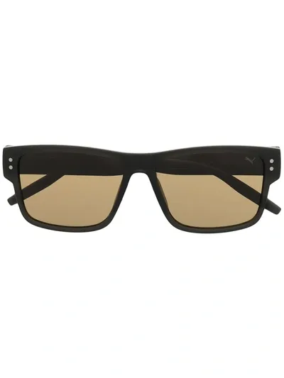 Puma Abstract-print Sunglasses In Brown