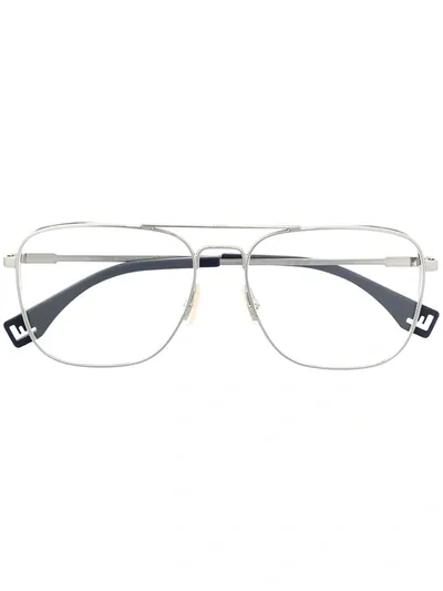 Fendi Aviator Frame Glasses In Metallic