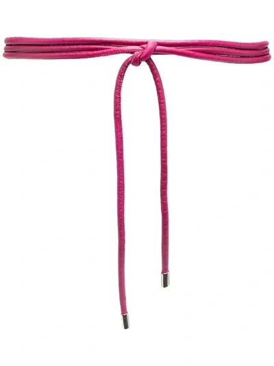 P.a.r.o.s.h Twin Skinny Cord Waist Belt In Pink