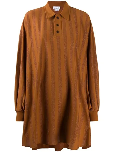 Sunnei Glitter Striped Shirt In Brown