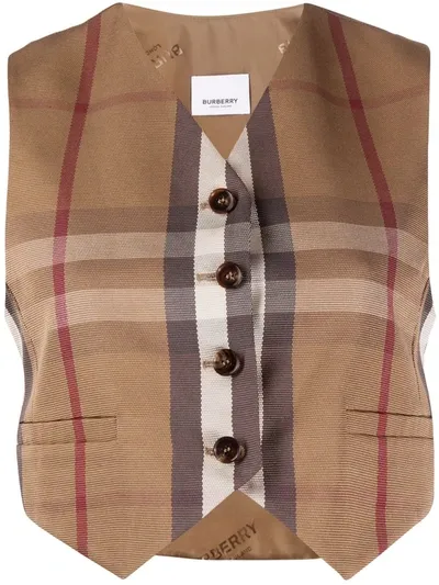 Burberry Cropped-weste In Neutrals