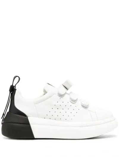 Red Valentino Two-tone Calf Leather Sneakers In White