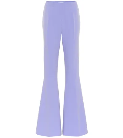 Safiyaa Halluana High-rise Flared Crêpe Pants In Blue