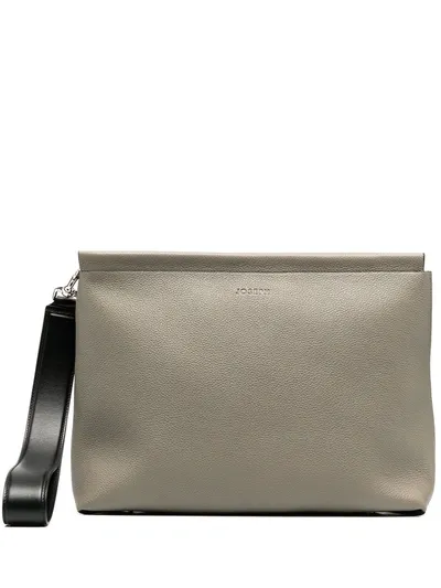 Joseph Debossed Logo Clutch Bag In Grey