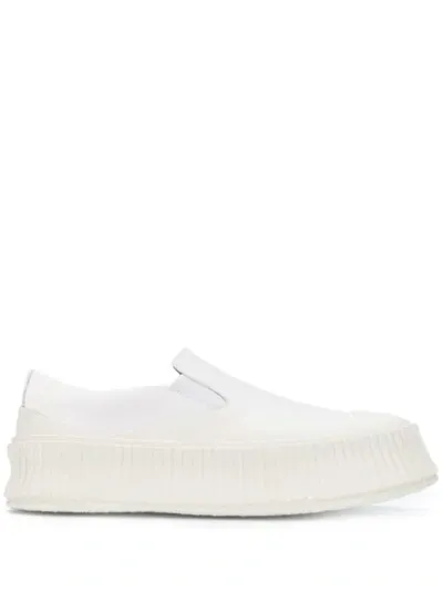 Jil Sander Classic Slip-on Sneakers In White