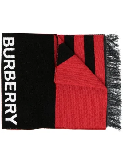 Burberry Kids' Strickschal Mit Logo In Red