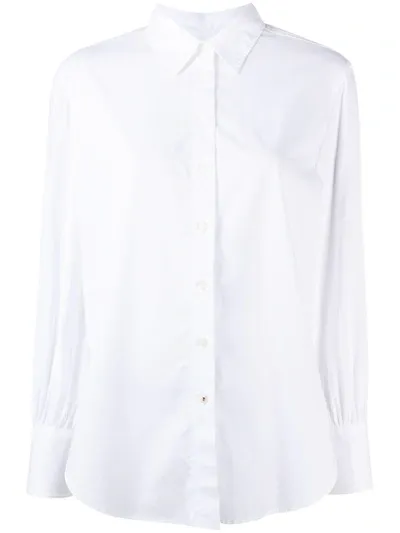 Tommy Hilfiger Long-sleeve Curve-hem Shirt In White