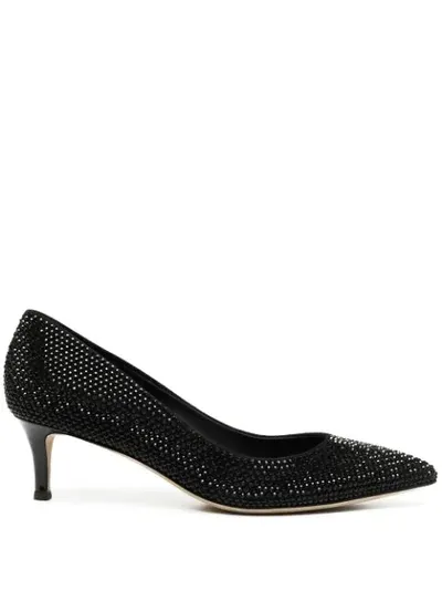 Giuseppe Zanotti Crystal-embellished Low-heel Pumps In Silver