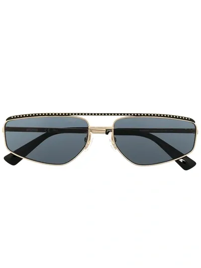 Moschino Eyewear Slim Sunglasses In Gold