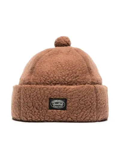 Snow Peak Fleece Logo Patch Beanie In Brown