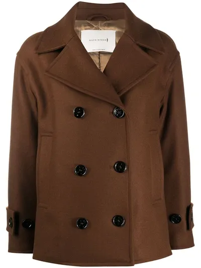 Mackintosh Creetown Double-breasted Coat In Brown