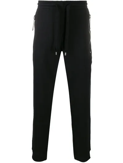 Moschino Maxi-zip Track Pants In Black