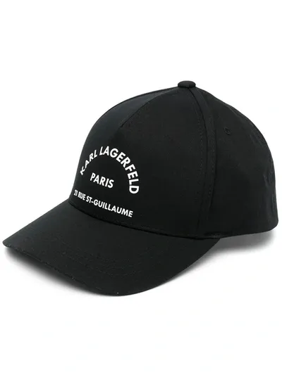 Karl Lagerfeld Embroidered-logo Cap In Black