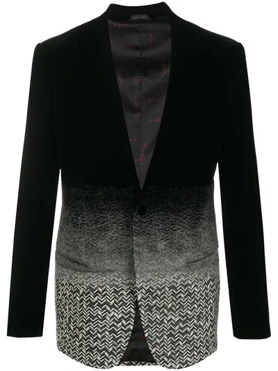 Giorgio Armani Degradê Effect Single-breasted Blazer In Black