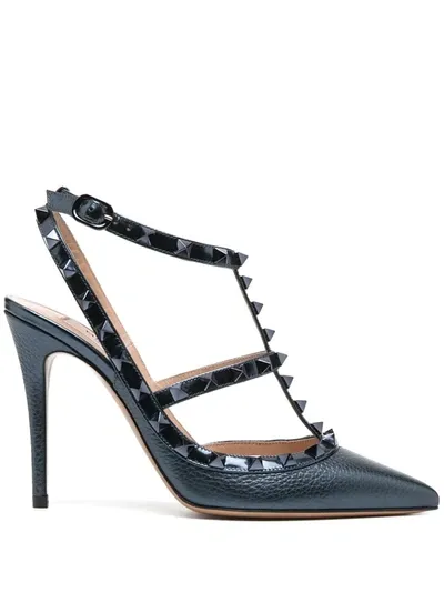 Valentino Garavani Rockstud 110mm Pumps In Blue