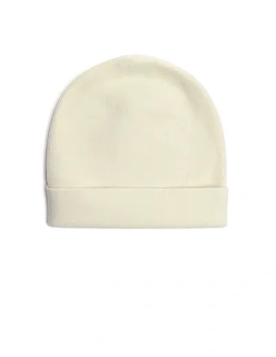 Y's Oversize Cream Beanie In White