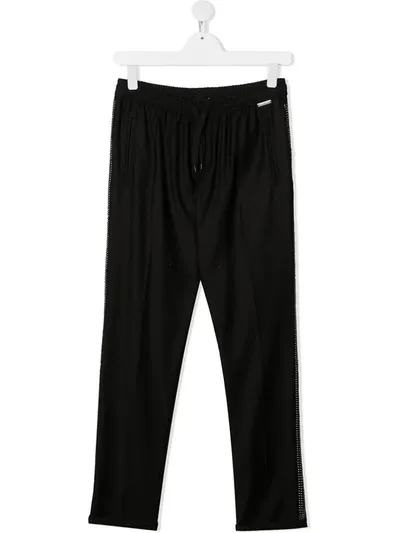 John Richmond Junior Teen Track Pants With Embellished Side Stripe In Black