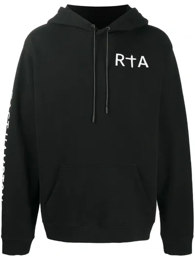 Rta Graphic-print Drawstring Hoodie In Black