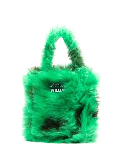 Ashley Williams Mini Shearling Bag In Green