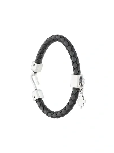 Marcelo Burlon County Of Milan Braided Logo Bracelet In Black