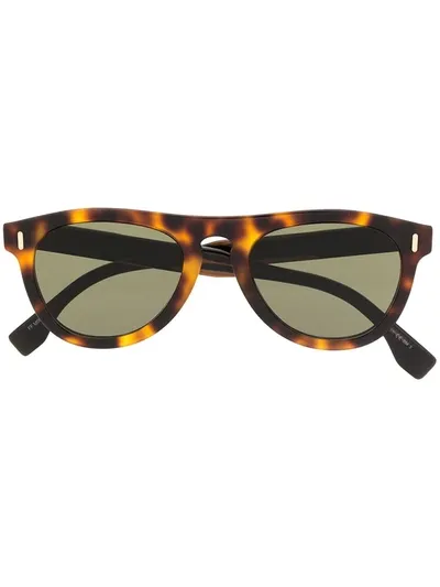 Fendi Tortoiseshell-effect Square-frame Sunglasses In 棕色