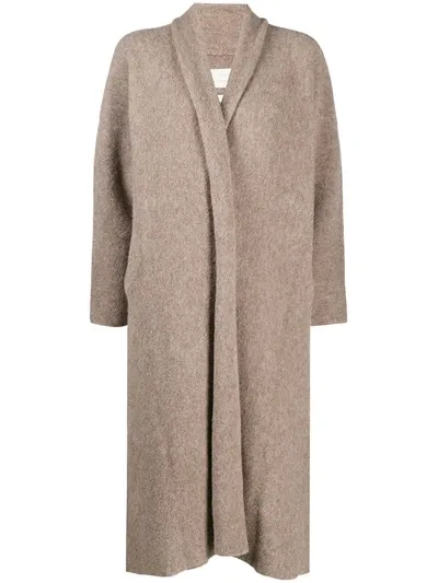 Lauren Manoogian Long Open-front Cardigan In Neutrals