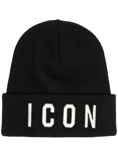 Dsquared2 Icon Beanie In Black