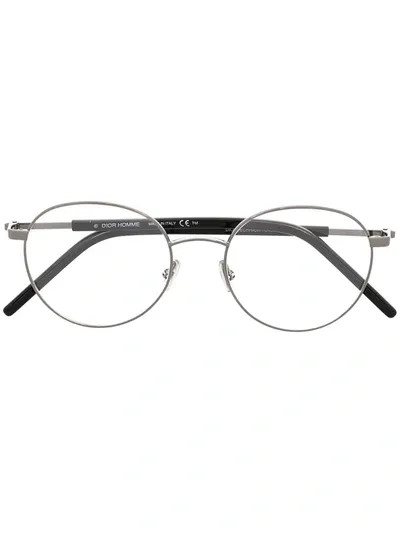 Dior Round Metal Glasses In 黑色